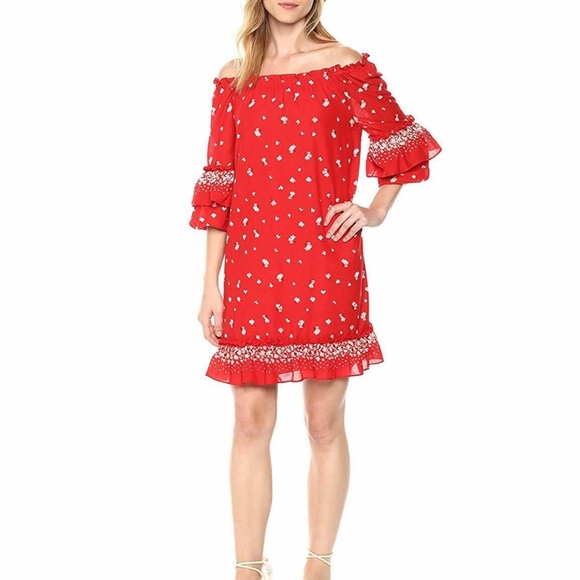 FLORAL BOHO RUFFLE MINI DRESS LINED SUMMER - Picture 1 of 8